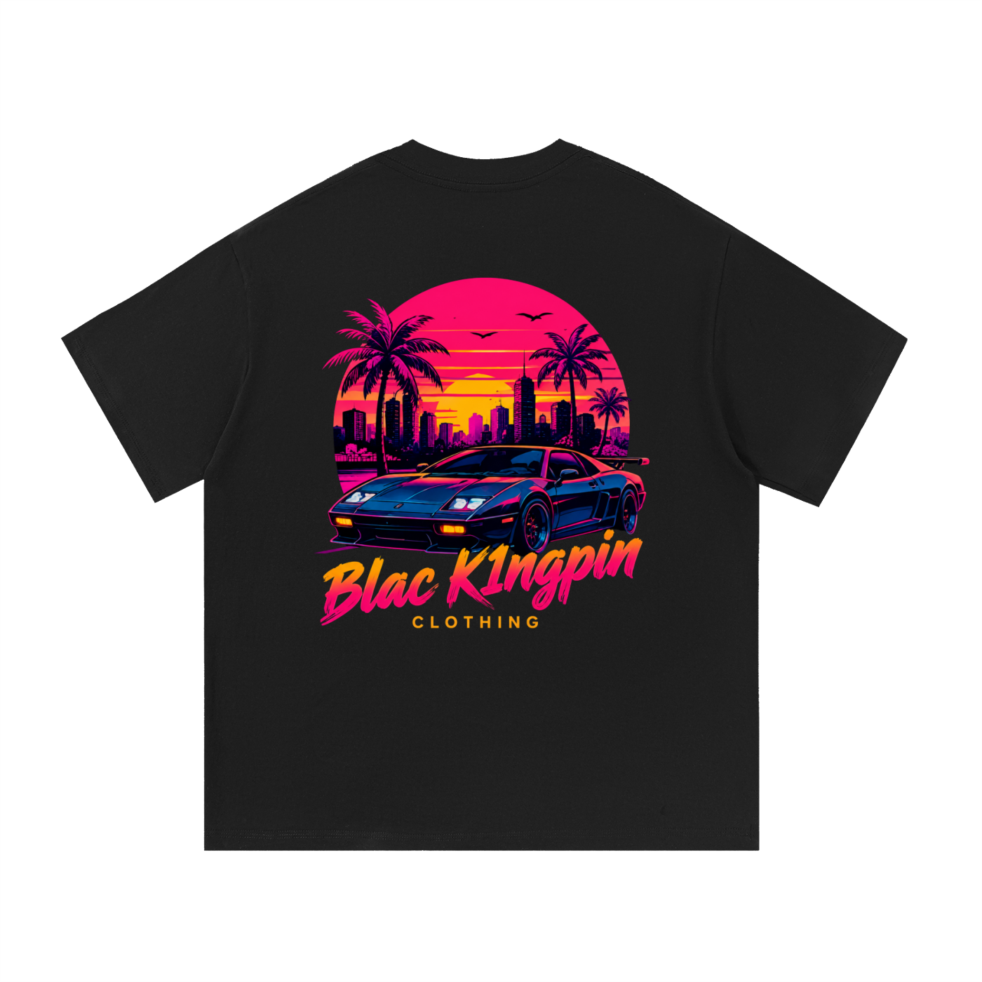 Blac K1ngpin Neon Nights Retro Tee