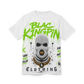 Green Graffiti Ski Mask Design T-Shirt | Gold Chain Streetwear