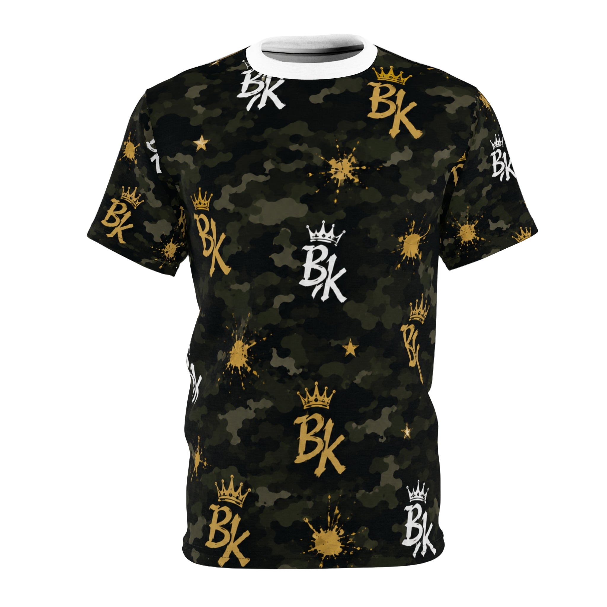 BK Crown Logo Camo Tee | All-Over Print Graphic Shirt