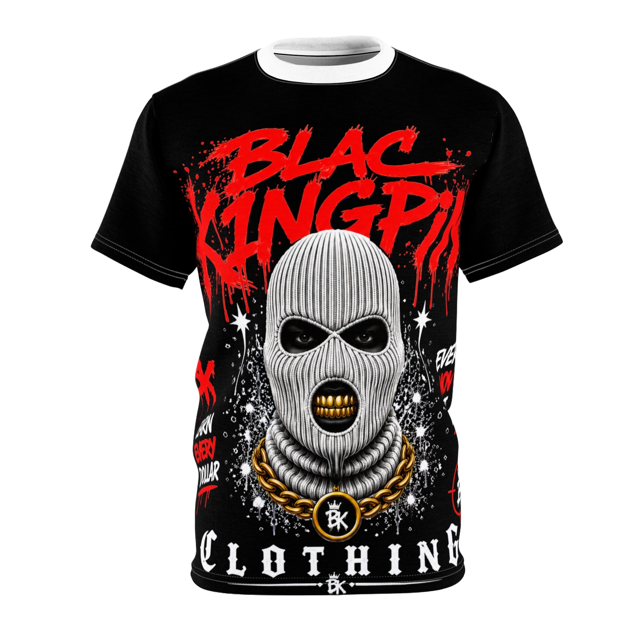 Blac Kingpin Ski Mask Graphic Tee | All-Over Print Shirt