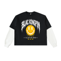 Blac K1ngpin “Drip Smile” Layered Sleeve Tee