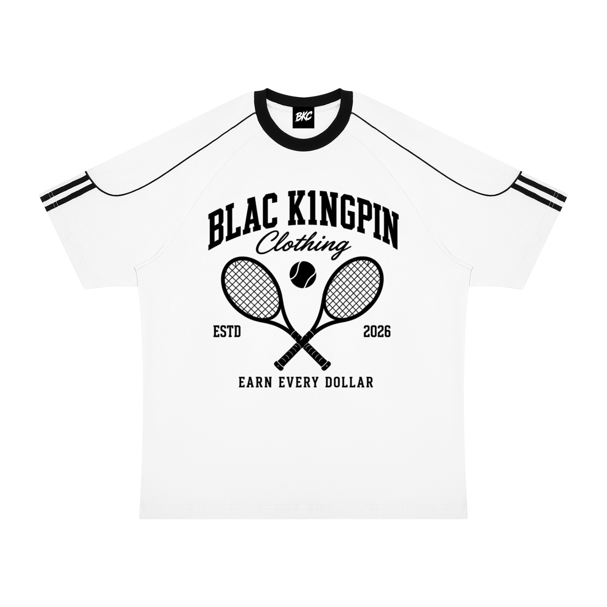 Blac K1ngpin Tennis Club Raglan Tee