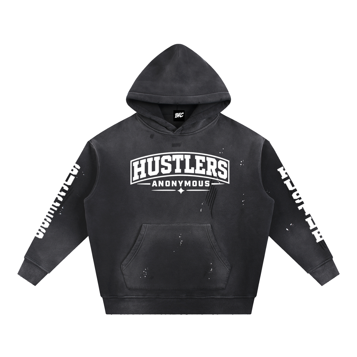 Vintage Washed Frayed Fleece Hoodie