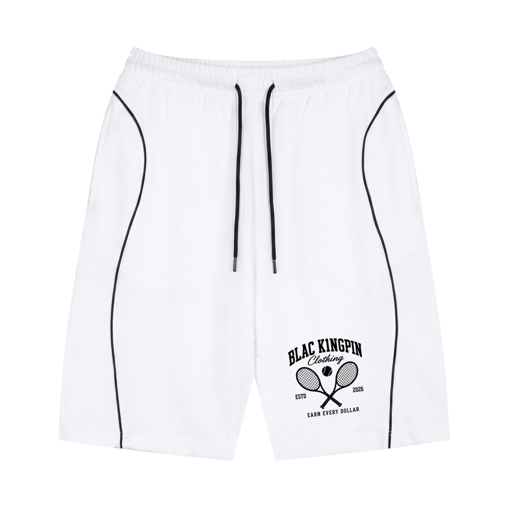 Unisex Piping Drawstring Shorts