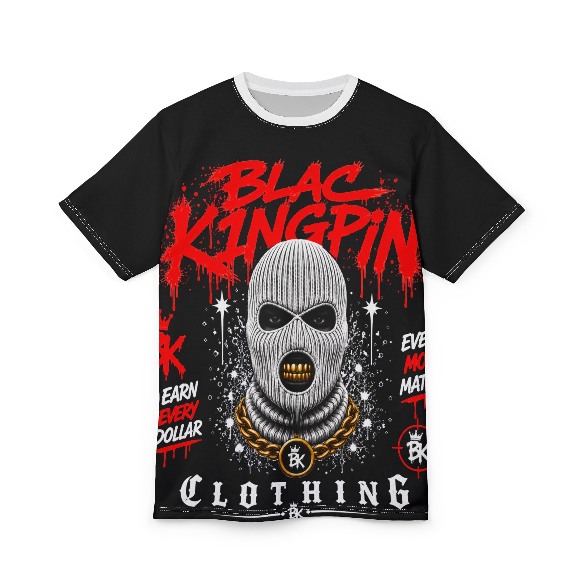 Blac Kingpin Ski Mask Graphic Tee | All-Over Print Shirt