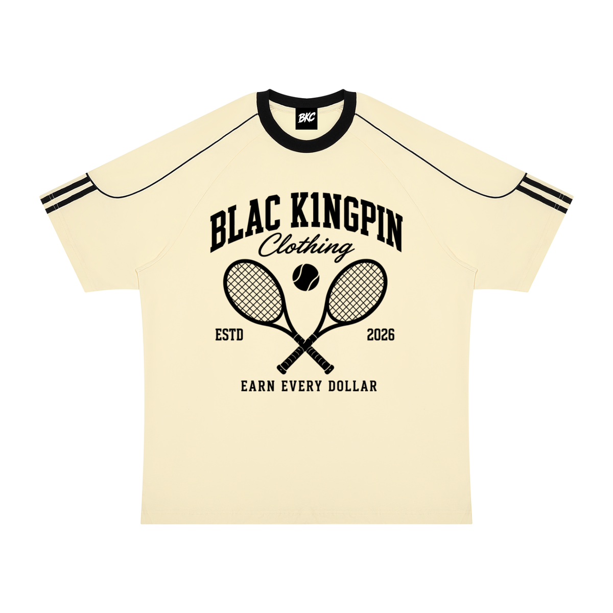 Blac K1ngpin Tennis Club Raglan Tee