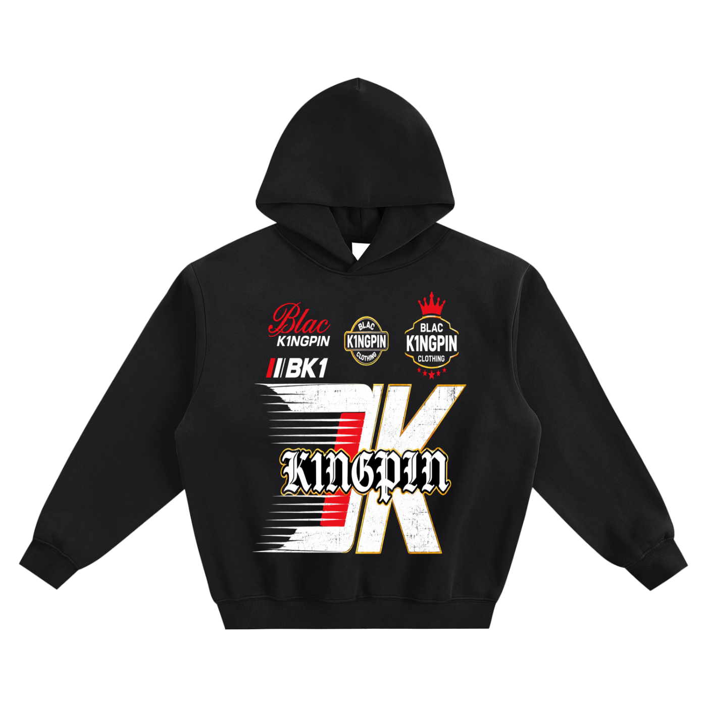 Blac K1ngpin BK Signature K Graphic Pullover Hoodie