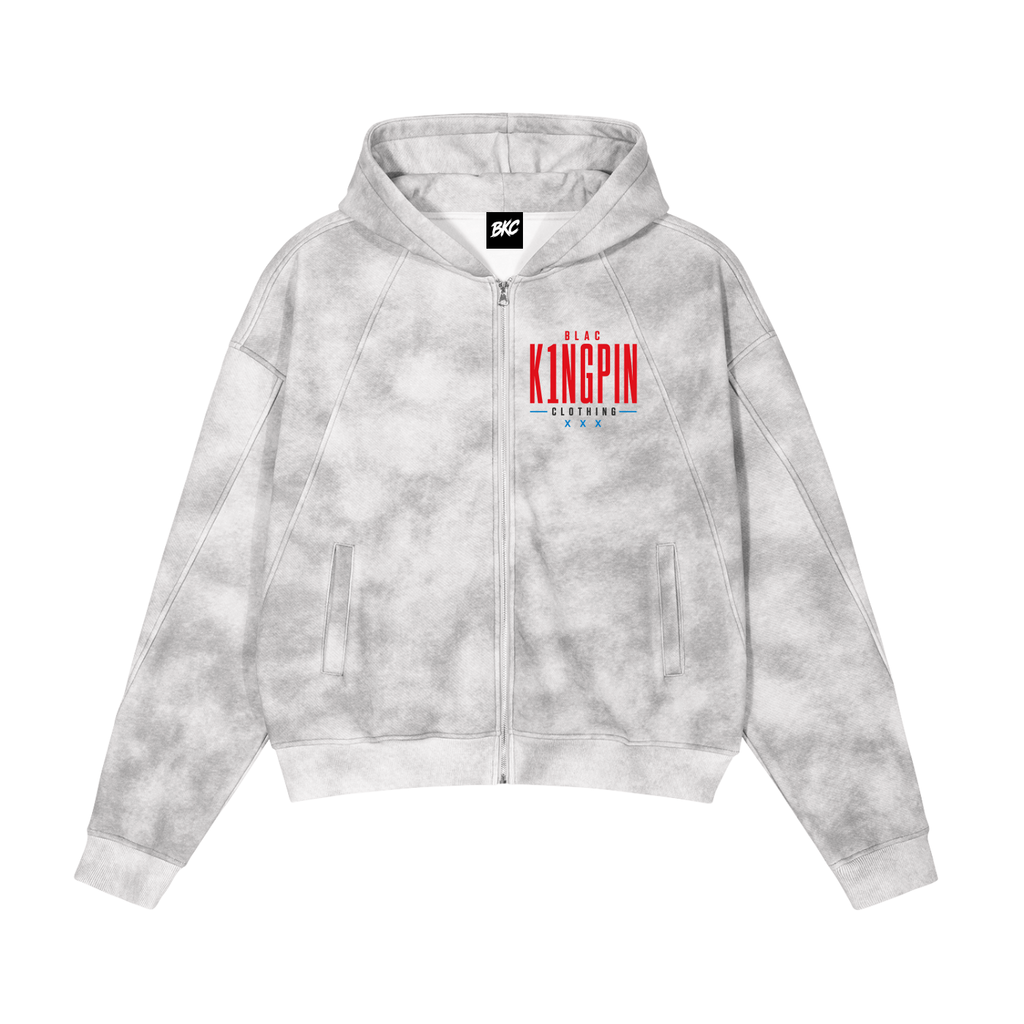 BKC Washed Zip-Up Fleece Hoodie