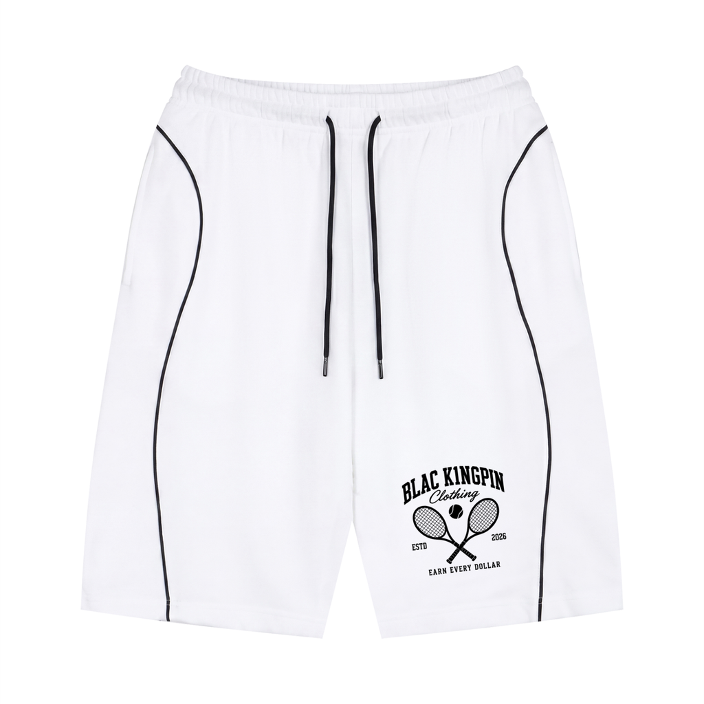 Unisex Piping Drawstring Shorts