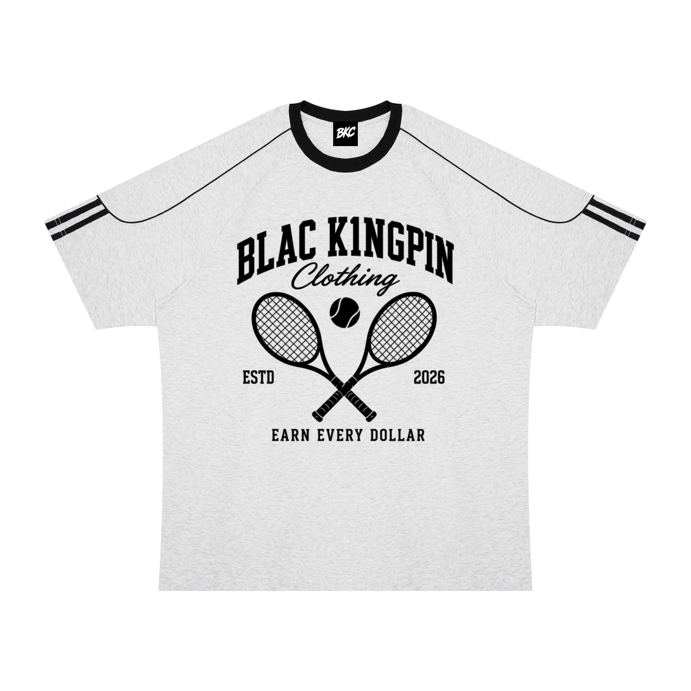 Blac K1ngpin Tennis Club Raglan Tee